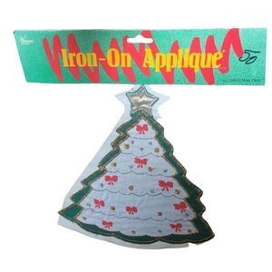 Vintage Christmas tree iron on applique Westwater Enterprises 9" Tall